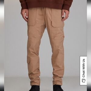 pacsun ♡ cargo slim pants khaki joggers utility work gorp